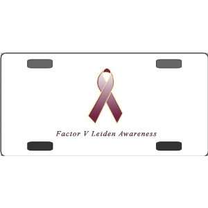  Factor V Leiden Awareness Ribbon Vanity License Plate 
