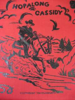   CASSIDY 1950 SCARF BANDANA William Boyd new old vintage NOS cowboy