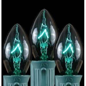  Green Transparent C7 5 Watt Bulbs