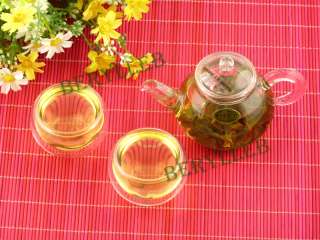 High quality clear glass teapot 150ml & 2 teacups  