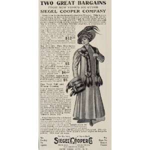  1908 Ad Siegel Cooper Company Mink Fur Coat Fashion 