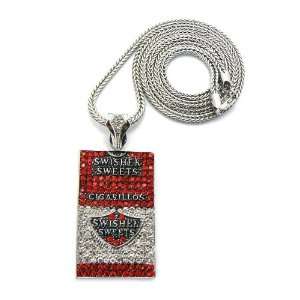  Iced Out SWISHER SWEETS Pendant Silver Franco Chain SM 