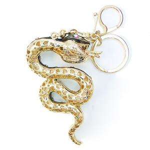 Topaz Snake Boa Key Chain Ring Charm Swarovski Crystal Serpent  