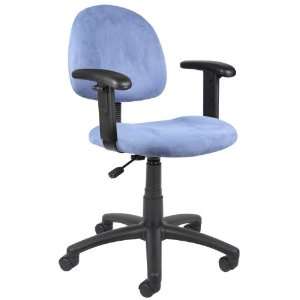  Boss Blue Microfiber Deluxe Posture Chair W/ Adjustable 