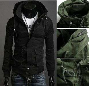   Korean Special Design Classic Fashion Hooded Jacket Black 2961  