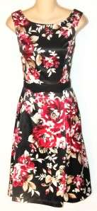White House Black Market Satin Floral Dress w Hidden Pockets 4 NWT 