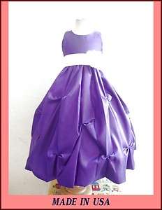 NEW PURPLE WHITE WEDDING BRIDESMAID PAGEANT PARTY RECITAL PROM FLOWER 