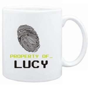 Mug White  Property of _ Lucy   Fingerprint  Female Names  