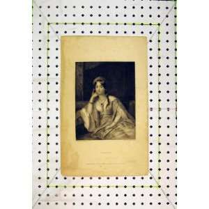    Antique Print Portrait Lolah Beautiful Woman Boxall