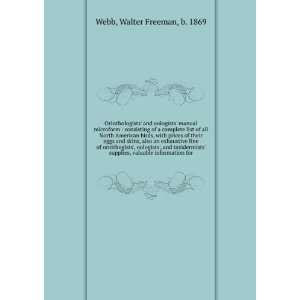   taxidermists supplies, valuable information for Walter Freeman, b