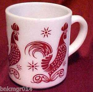 Vintage Transferware Red Rooster Coffee Mug  