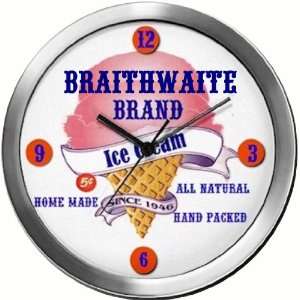  BRAITHWAITE 14 Inch Ice Cream Metal Clock Quartz Movement 