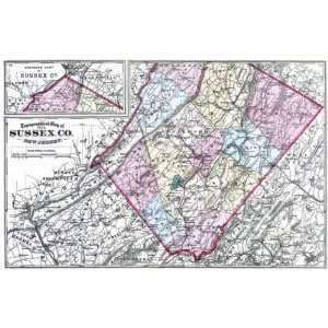  SUSSEX COUNTY NEW JERSEY (NJ/MILFORD) MAP 1872