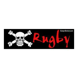  Rugby (w/Skull graphic)   funny bumper stickers (Large 