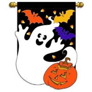  Garden Size Flag, 13x18, Ghost w/Pumpkins Patio, Lawn 