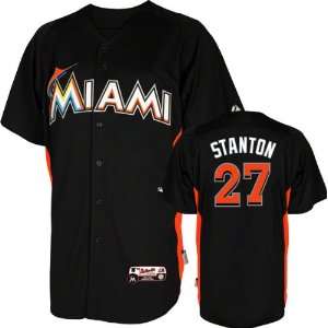 Mike Stanton BP Jersey Youth Miami Marlins #27 Black Authentic Cool 