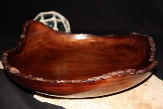 Carved Wood Bowl Designer   Tamarin 14 Stained  
