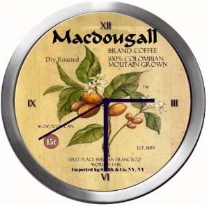  MACDOUGALL 14 Inch Coffee Metal Clock Quartz Movement 