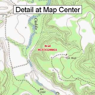  USGS Topographic Quadrangle Map   Brad, Texas (Folded 