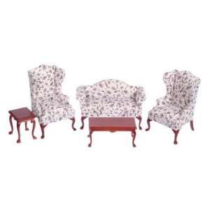   Miniatures Mahogany Queen Anne Living Room Set   Paisley Toys & Games