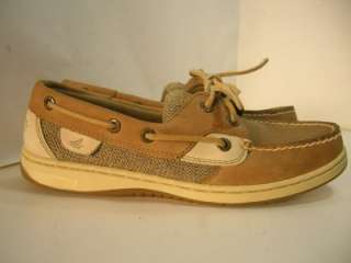 SPERRY TOP SIDER Bluefish 2 Eye Linen Womens Boat Shoes 7.5 M $85 