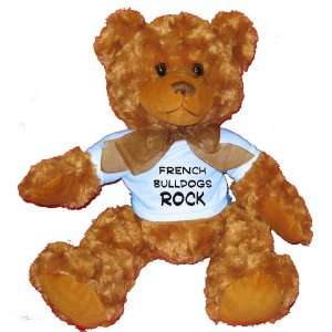  French Bulldogs Rock Plush Teddy Bear with BLUE T Shirt 