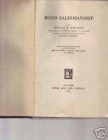 BOND SALESMANSHIP 1924 Vintage Stock Market book  