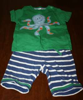 Mini Baby Boden Octopus shirt and Jersey baggies EUC  
