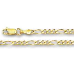  14K Yellow Gold Classic Figaro Chain (Width 2.6mm) Length 