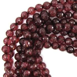  12mm faceted berry red crack crystal round beads 8 strand 