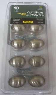 10) Stanley S824 409 Egg Shaped Kitchen Cabinets Drawers Knobs Satin 