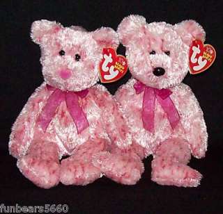 TY Beanie Baby SMITTEN Pink Nose Valentine Bear 8 MWMT  