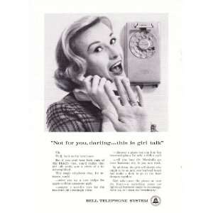  1961 Ad Bell Telephone Girl Talk Original Vintage Print Ad 