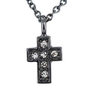   Dainty Blackpated Cross With Clear Stones West Coast Jewelry Jewelry