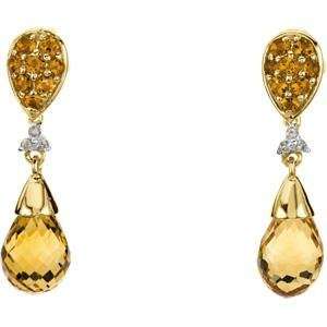 Briolette Diamond Earrings in 14k Yellow Gold (0.04 Ct. tw 