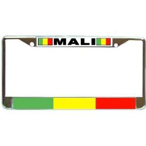 Mali Malian Flag Chrome Metal License Plate Frame Holder 