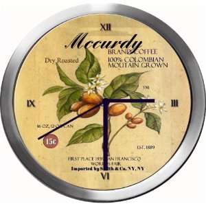 MCCURDY 14 Inch Coffee Metal Clock Quartz Movement  