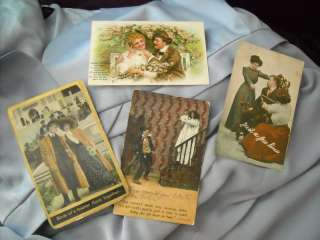 SALE LOT Vintage antique Lover post card LOT romance romantic 