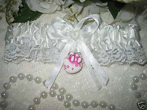 HELLO KITTY Garter Wedding Bridal Garters WHITE PINK  