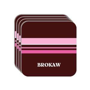 Personal Name Gift   BROKAW Set of 4 Mini Mousepad Coasters (pink 
