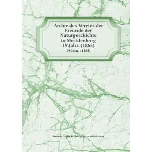   1865) Verein der Freunde der Naturgeschichte in Mecklenburg Books