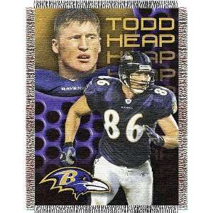 Todd Heap #81 Baltimore Ravens NFL Woven Tapestry Throw Blanket (48x60 