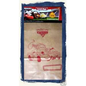    Disney Pixar World Of Cars Brown Paper Lunch Bags 