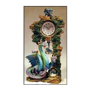  Three Headed Dragon Pendulum Snowdome Clock