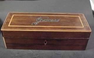 Victorian Wood Glove Box Inlaid  