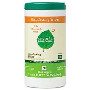  Disinfecting and Cleaning Wipes, 7 x 8, White, 70/Canister 