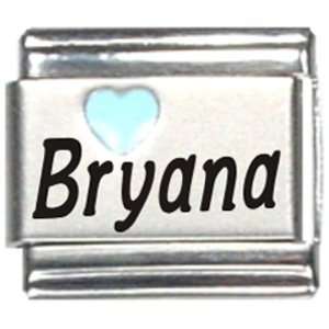  Bryana Light Blue Heart Laser Name Italian Charm Link 