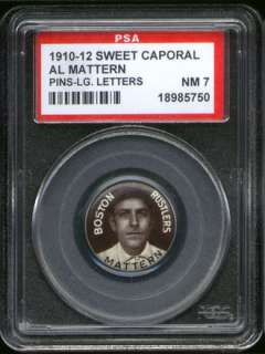1910 P2 Sweet Caporal Pin Al Mattern LL PSA 7 Boston  