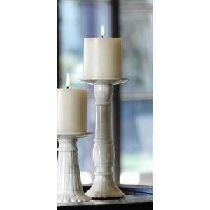  Set of 2 Candle Pillar Holders Le Colonial Bone Design 
