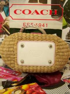   Butterfly Basket Satchel Bag Purse Handbag Straw Leather NOT Outlet